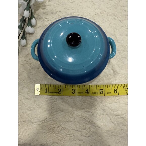 Miniature Blue & Orange Ceramic Casserole Dishes With Lids Butlers - Picture 14 of 14
